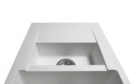 Мойка для кухни Miraggio La Pas врезная прямоугольная с 2 чашами с переливом матовый  White 0000025