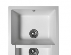 Мойка для кухни Miraggio La Pas врезная прямоугольная с 2 чашами с переливом матовый  White 0000025