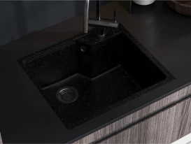 Мойка для кухни Miraggio Lisa 55,8х49,8 см кварцевый песок Mirastone черный 0002249