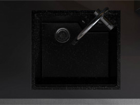 Мойка для кухни Miraggio Lisa 55,8х49,8 см кварцевый песок Mirastone черный 0002249