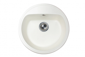 Мийка для кухні Miraggio Malibu 517x517x221 врізна кругла з переливом матовий White 0000031