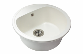 Мийка для кухні Miraggio Malibu 517x517x221 врізна кругла з переливом матовий White 0000031