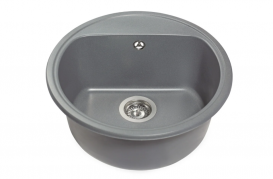 Мойка для кухни Miraggio Malibu 517x517x221 врезная круглая с переливом матовый Gray 0000027