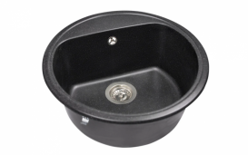 Мийка для кухні Miraggio Malibu 517x517x221 врізна кругла з переливом матовий Black 0000026