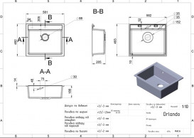 Мойка для кухни Miraggio Orlando 58,2х49,3 см кварцевый песок Mirastone песочный 0000112