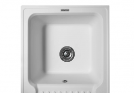 Мойка для кухни Miraggio Orlean врезная прямоугольная с крылом с переливом матовый White 0000038