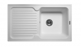 Мойка для кухни Miraggio Orlean врезная прямоугольная с крылом с переливом матовый White 0000038