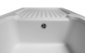 Мойка для кухни Miraggio Orlean врезная прямоугольная с крылом с переливом матовый White 0000038