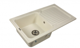 Мийка для кухні Miraggio Orlean врізна прямокутна з крилом з переливом матовий  Jasmine 0000035