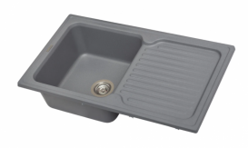 Мойка для кухни Miraggio Orlean врезная прямоугольная с крылом с переливом матовый  Gray 0000034