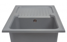 Мойка для кухни Miraggio Orlean врезная прямоугольная с крылом с переливом матовый  Gray 0000034