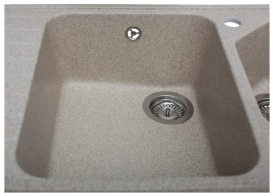 Мийка для кухні Miraggio Tirion врізна з 2 чашами з крилом матовий Sand 0000042