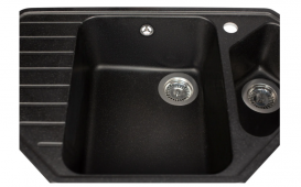Мойка для кухни Miraggio Tirion врезная с 2 чашами с крылом матовый Black 0000039