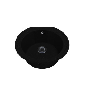 Мойка для кухни Miraggio Tuluza врезная круглая с переливом Black Shine 0002565