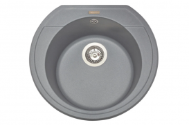 Мойка для кухни Miraggio Tuluza врезная круглая с переливом матовый Gray 0000046