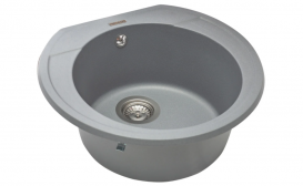 Мойка для кухни Miraggio Tuluza врезная круглая с переливом матовый Gray 0000046