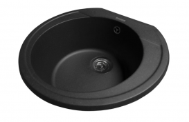 Мойка для кухни Miraggio Tuluza врезная круглая с переливом матовый Black 0000045