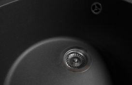 Мойка для кухни Miraggio Tuluza врезная круглая с переливом матовый Black 0000045