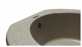 Мийка для кухні Miraggio Tuluza врізна кругла з переливом матовий Sand 0000048