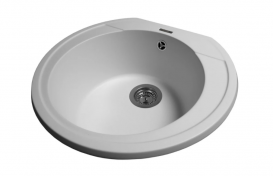 Мойка для кухни Miraggio Tuluza врезная круглая с переливом матовый White 0000050