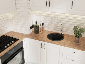 Мийка для кухні Miraggio Valencia Ø44,6 см кварцовий пісок чорний 0002424