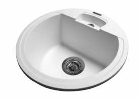 Мийка для кухні Miraggio Valencia врізна кругла з переливом матовий White 0000057