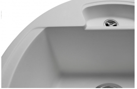 Мийка для кухні Miraggio Valencia врізна кругла з переливом матовий White 0000057