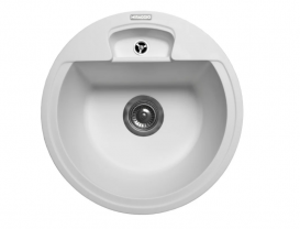 Мийка для кухні Miraggio Valencia врізна кругла з переливом матовий White 0000057