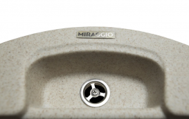 Мойка для кухни Miraggio Valencia врезная круглая с переливом матовый Sand 0000054