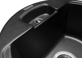 Мойка для кухни Miraggio Valencia врезная круглая с переливом матовый Black 0000051