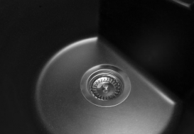 Мойка для кухни Miraggio Valencia врезная круглая с переливом матовый Black 0000051