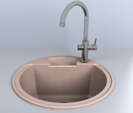 Мийка для кухні Miraggio Valencia врізна кругла з переливом матовий Terra 0000056