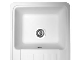 Мойка для кухни Miraggio Versal врезная прямоугольная с крылом с переливом матовый White 0000063