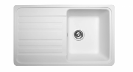 Мойка для кухни Miraggio Versal врезная прямоугольная с крылом с переливом матовый White 0000063
