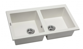 Мойка для кухни Miraggio Westeros 87x50x20 врезная с отверстием перелива матовый White 0000069