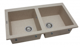 Мийка для кухні Miraggio Westeros 87x50x20 врізна з отвором переливу матовий Sand 0000067