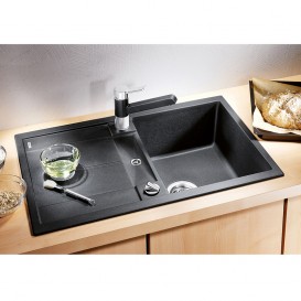 Мойка для кухни оборачиваемая прямоугольная Blanco METRA 45 S-F клапан-автомат  антрацит 519081