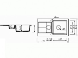 Мийка для кухні Marmorin Tama 1,5k 10 78х43,5 см штучний камінь Magranit сафарі 390 513 001