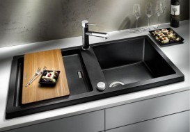 Мийка для кухні прямокутна BLANCO Adon XL 6S SILGRANIT врізна з клапаном-автоматом антрацит 523604