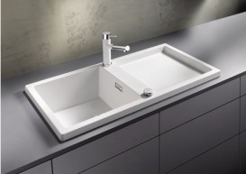 Мойка для кухни прямоугольная BLANCO Adon XL 6S SILGRANIT врезная  с клапаном-автоматом  белый 523608