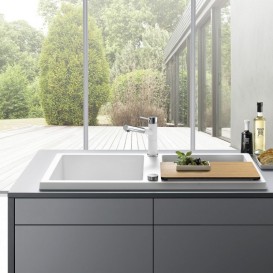 Мойка для кухни прямоугольная BLANCO Adon XL 6S SILGRANIT врезная  с клапаном-автоматом  белый 523608