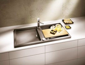 Мийка для кухні прямокутна BLANCO Adon XL 6S SILGRANIT врізна з клапаном-автоматом мускат 523612