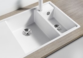 Мойка для кухни прямоугольная BLANCO Axia III 6S SILGRANIT врезная  с клапаном-автоматом  белый 523477