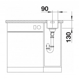 Мийка для кухні прямокутна Blanco Andano 180-U нержавіюча сталь +522952