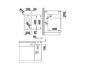 Мойка для кухни прямоугольная Blanco Andano 180-IF нержавеющая сталь зеркальная полировка 522951