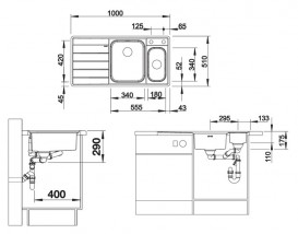 Мийка для кухні прямокутна BLANCO AXIS III 6S-IF чаша справа нержавіюча сталь дзеркальна поліровка 522104