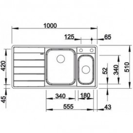 Мийка для кухні прямокутна BLANCO AXIS III 6S-IF чаша зліва нержавіюча сталь дзеркальна поліровка 522105