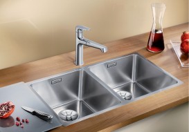 Мойка для кухни прямоугольная Blanco Andano 340/340-IF нержавеющая сталь полированная 522981