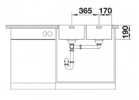 Мийка для кухні прямокутна Blanco Andano 340/340-U нержавіюча сталь полірована 522983