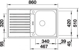Мийка для кухні прямокутна BLANCO CLASSIC PRO 45 S-IF нержавіюча сталь клапан-автомат дзеркальна поліровка 523661